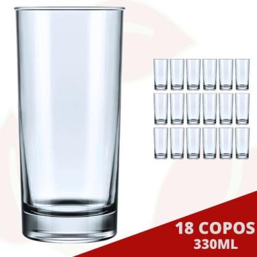 Imagem de 18 Copo Brooklyn Transparente 330ML Bartender Long Drink Suco - NADIR 