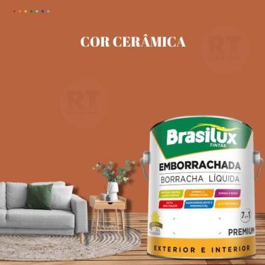 Imagem de Tinta Borracha Líquida Cor Laranja Para Parede 3,2l Acrílica Lavável A