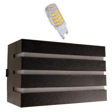 Imagem de Arandela Frisada parede muro quintal Marrom + Lampada Led - Queluz