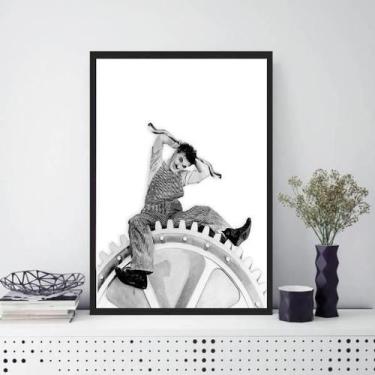 Imagem de Quadro Charlie Chaplin Tempos Modernos 45X34Cm - Quadros On-Line