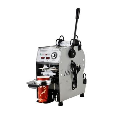 Imagem de Máquina de selagem de copos, máquina comercial de selagem de chá de leite, semiautomática, filme em rolo, bebidas, café da manhã, máquina de selagem de copo de leite de soja, máquina seladora de