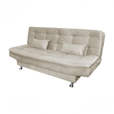 Imagem de Sofá Cama 3 Lugares Com Pillow Reclinável 190 Larg Salomé Matrix Suede Bege