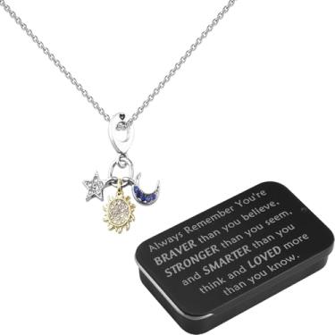 Imagem de BNQL Colar de sol, lua e estrelas, colar de amizade, amizade, presente para mulheres, presentes inspiradores, joias, joias