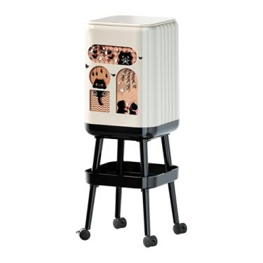 Imagem de FytStycale Lixeira com Rodas, Cesto de Lixo, Lata de Lixo, Cesto de Lixo para Banheiro, Cômoda, Style a, Tamanho real