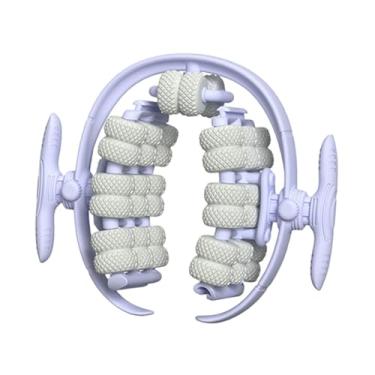 Imagem de OIIBWQ Rolo de massagem com 40 rodas, braçadeira de massagem para pernas, rolo de perna portátil e destacável para exercícios internos de panturrilhas e, Azul
