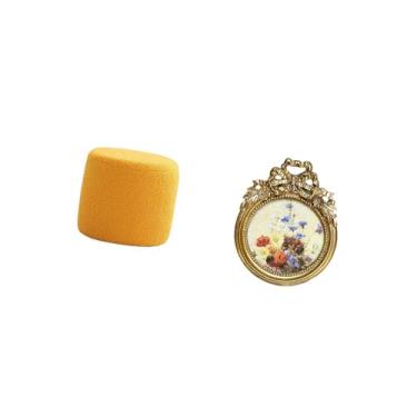 Imagem de Bothyi Banco Redondo Antigo com Apoio para Os Pés, Pufe Estilo Europeu Vintage, Assento para Cadeira, Escritório, Quarto, Berçário, Ideias para Presentes de