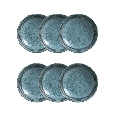 Imagem de Conjunto de Pratos Fundos Porto Brasil Linhas Night Sky Azul 830ml - 6 Peças