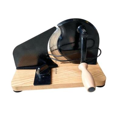 Imagem de ＫＬＫＣＭＳ Fatiador de pão manual com largura ajustável, design clássico de faca serrilhada para fatiar uniformemente, cortador de salsicha e pão para carne