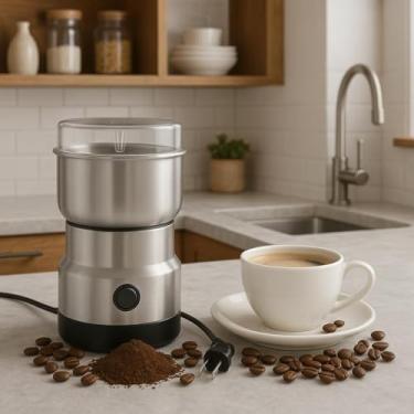 Imagem de Moedor de Café e Grãos Elétrico. Triturador Potente, Compacto e Portátil. Serve para Sementes, Ervas, Raízes Bivolt 110v e 220v