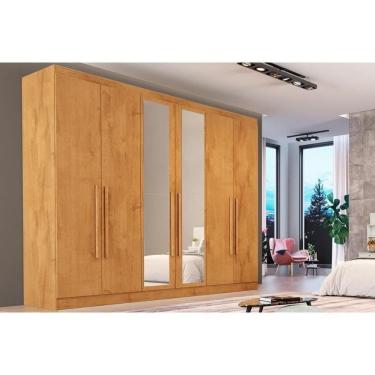 Imagem de Guarda Roupa Casal 6 Portas (2 C/ Espelho) E 6 Gavetas Oslo Peroba - Europa