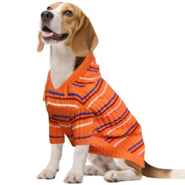 Imagem de Kuoser Suéter de cachorro, suéteres para cães médios para meninas e meninos, suéter para cães de Natal de Ação de Graças, moletom com capuz macio, roupas de outono e inverno para animais de estimação