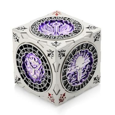 Imagem de DNDND Multi-Functional Spinner Dice Cube for DND – Iconic Monster Themed Collector's Gift for D&D, Dungeon Masters & RPG Players (Silver&Purple)