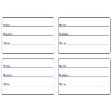 Imagem de Etiqueta Escolar Tarja Azul 60X40MM. CT.C/08 - Grespan