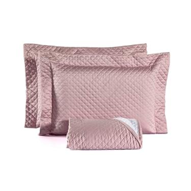 Imagem de COBRELEITO MATELASSE CETIM 400 FIOS ROSE - SOLTEIRO 2 PÇS 180X220