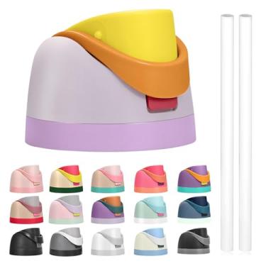 Imagem de A tampa de substituição contém canudos para garrafa de água Owala Freesip, compatível com tampa e tampa Owala, acessórios premium para garrafas de 473 ml, 680 g, 946 ml, 1134 g, à prova de vazamento