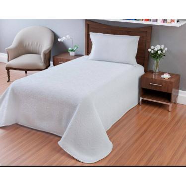 Imagem de Cobre Leito Colcha Branca Kit Classic Magnific Solteiro