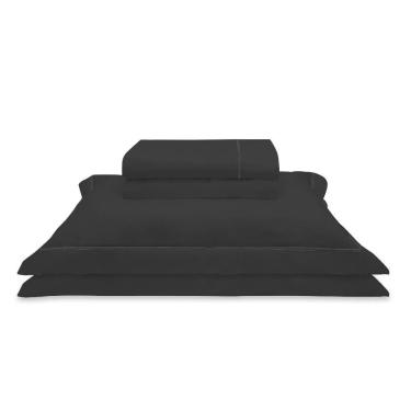 Imagem de Jogo De Cama Casal 300 Fios Lazio Kacyumara Preto Preto