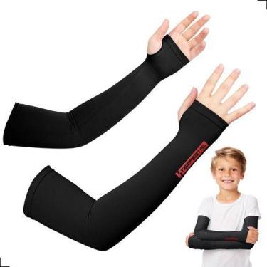 Imagem de Manguito Infantil Proteção Uv50 Futebol Esportes Tempestal, Preto