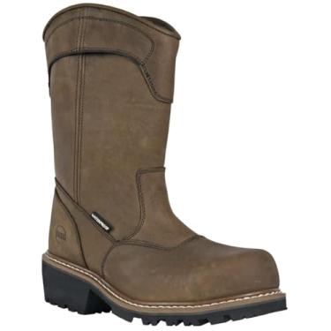 Imagem de Hoss Bota de trabalho masculina Buford Logger Pull-On impermeável bico composto - 90211, Marrom, 8