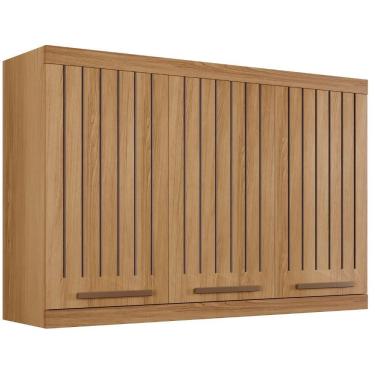 Imagem de Armário Aéreo Talismã 3 Portas Cinamomo Ripado Arte Móveis