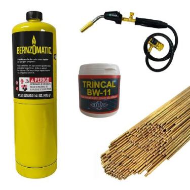 Imagem de Maçarico Portátil com mangueira mais Bernzomatic mais 12 Varetas Latão