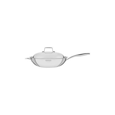 Imagem de Wok Grano Aço Inox Corpo Triplo Revestimento Interno Antiaderente Com Cabo 32 Cm 5,2 L
