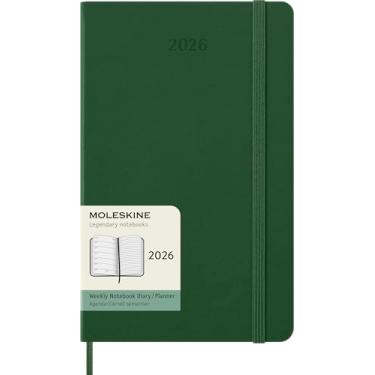 Imagem de Moleskine Classic 12 Month 2026 Weekly Planner, Hard Cover, Large (5" x 8.25"), Myrtle Green, 144 pages