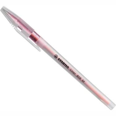 Imagem de Caixa com 10 Canetas Stabilo Rosa Liner 0.7mm