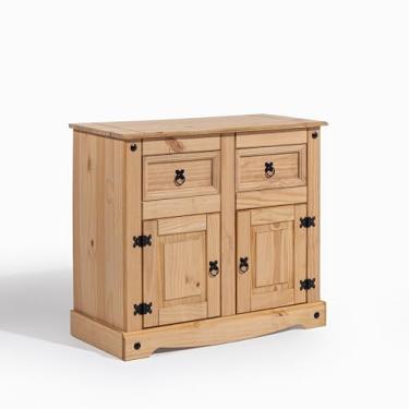 Imagem de Balcão Buffet em Madeira Maciça de Pinus – 2 Gavetas e 2 Portas, Estilo Rústico e Aconchegante