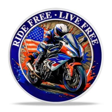 Imagem de Moeda Desafio Policial Serviço de Aplicação da Lei e Medalhão de Integridade Obrigado por sua Dedicação Token Presentes de Apreciação para Policiais Veteranos e Famílias (Motociclista Americano)