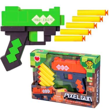 Imagem de Arminha Lançadora Pixel Gun Infantil Estilo Quadradinho Minecraf Roblo