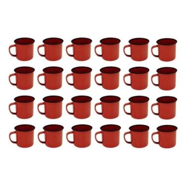 Imagem de Kit Com 24x Caneca Esmaltada Retrô 150ml - Art House