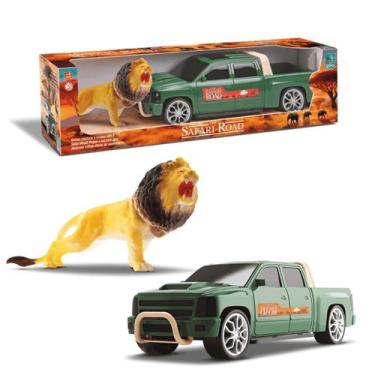 Imagem de Carrinho caminhonete de brinquedo com leao Safari road - Gava Toys