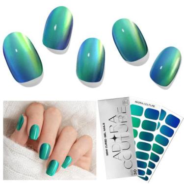 Imagem de Tiras de unhas de gel Adora Couture semi-curadas com luz UV verde