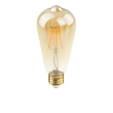 Imagem de Kit 6 Lampada Filamento Vintage Led St64 Ambar 4W Retro
