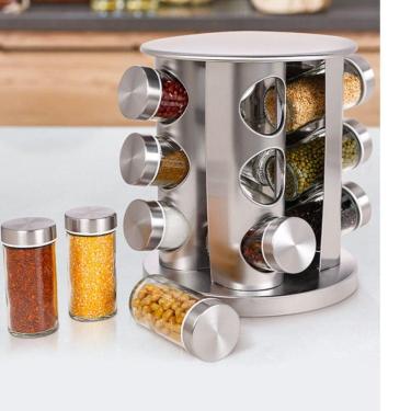 Imagem de Porta Condimentos Giratório 80ml com 12 Potes