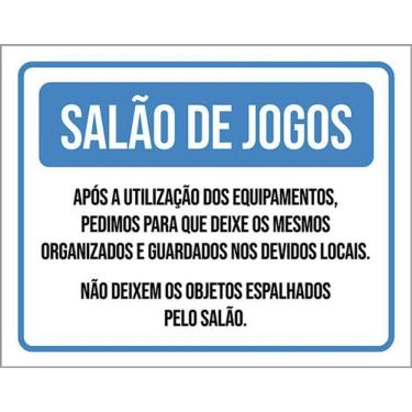 Imagem de Kit 5 Placas Salão De Jogos Regras Uso 36X46