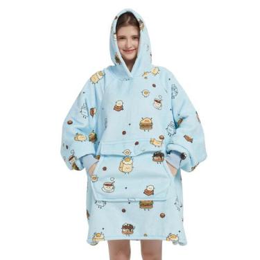 Imagem de Cobertor com capuz Krifey Wearable Oversize Sherpa com capuz