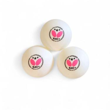 Imagem de Kit com 3 Bolinhas Tênis de Mesa Ping Pong Butterfly Aprovado ITTF-Unissex