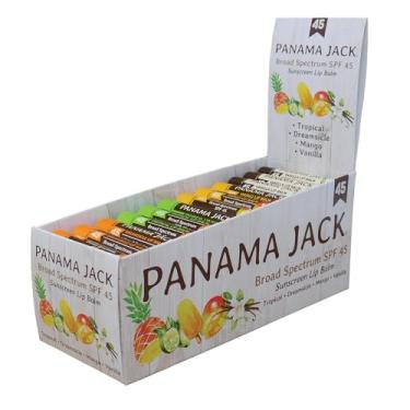 Imagem de Panama Jack Protetor solar protetor labial – FPS 45, proteção solar UVA-UVB de amplo espectro, previne e acalma lábios secos e rachados