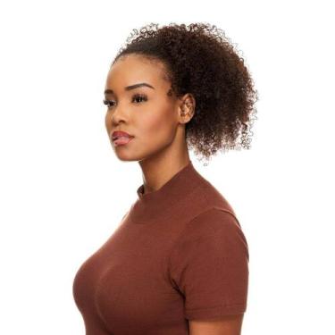 Imagem de Rabo de Cavalo Cabelo Natural Cacheado 30cm Textura Curly De Benguela 