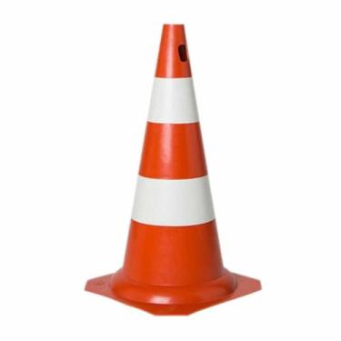 Imagem de Cone Sinalização Rígido 50cm Top - plastcor, laranja e branco