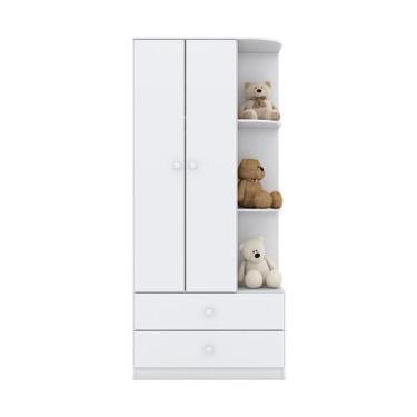 Imagem de Guarda-Roupa Roupeiro Henn Labirinto 2 Portas e 2 Gavetas I117, Branco