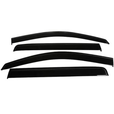 Imagem de GRJQRKHZ Defletor de janela lateral de carro para N&issan Navara D40 2005-2014 Weathershied viseira de porta vento sol proteção chuva janela lateral defletores de vento