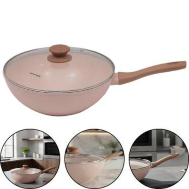 Imagem de Frigideira Wok Indução Com Tampa Cerâmica Cook 28cm Quartzo Mimo Style