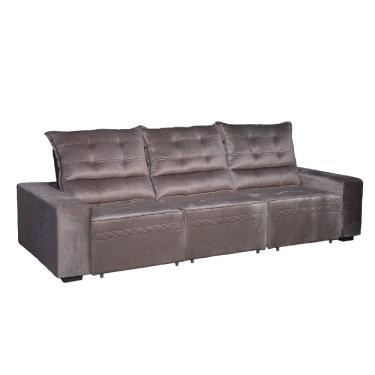 Imagem de Sofa Retratil e Reclinavel 4 Lugares 2,90m com Molas Ensacadas Espuma D28 Veludo para Sala de TV