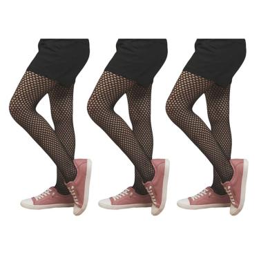 Imagem de Kit 3 Meias-Calças Selene Arrastão Infantil