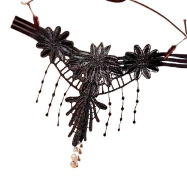 Imagem de Calcinha Cintura Baixa Fio Dental Bordada ElaShopp