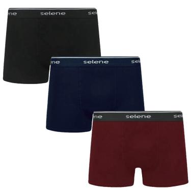 Imagem de Kit 3 Cuecas Boxer Selene Algodão Plus Size Masculina