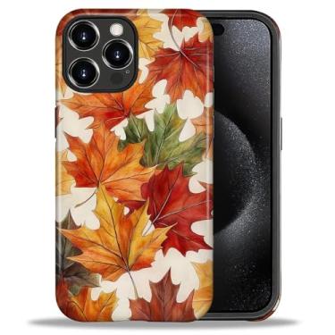 Imagem de DAIZAG Capa para iPhone 16 Pro, folha de outono, folhas de outono, design de corpo inteiro, híbrida, dupla proteção, TPU macio + capa protetora de policarbonato rígido à prova de choque resistente a